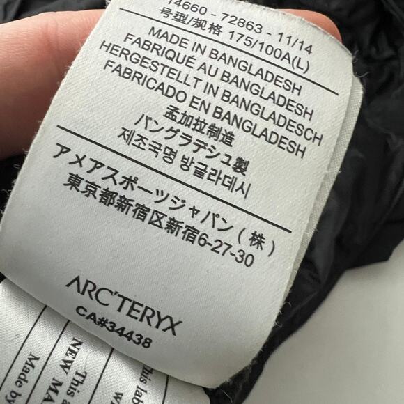 ARCTERYX Atom Light Hoody Jacket Black Women Size Large9 - Picture 15 of 16
